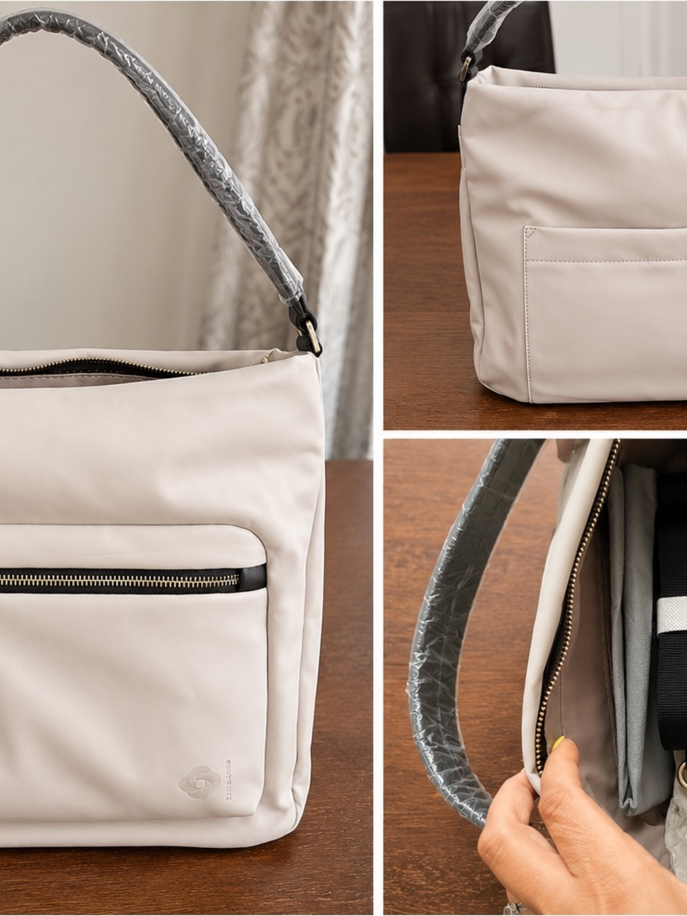 Samsonite Hobo bag- light gray. BRAND NEW